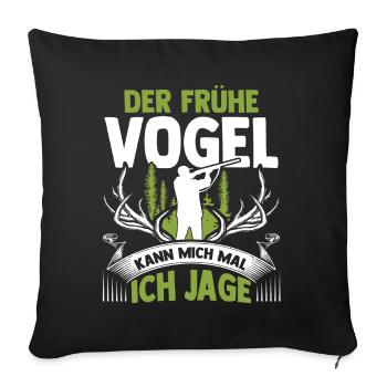 Chasse, Chasse, Cerf, Chasse, Sanglier, Chasseur, Chasseur - Housse de coussin décorative 45 x 45 cm - noir - Devant