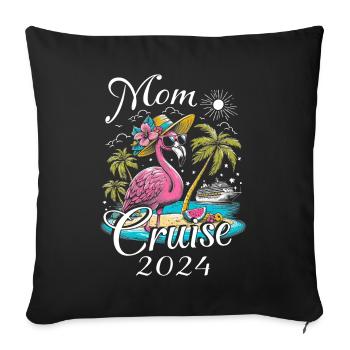 Croisière Maman 2024 - Housse de coussin décorative 45 x 45 cm - noir - Devant