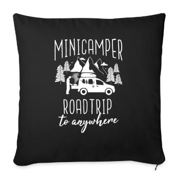 Minicamper Sayings Camping-Camper Microcamper - Sofa pillowcase 17,3'' x 17,3'' (45 x 45 cm) - black - Front