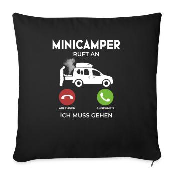 Minicamper CALLS Camping-Camper Microcamper - Sofa pillowcase 17,3'' x 17,3'' (45 x 45 cm) - black - Front