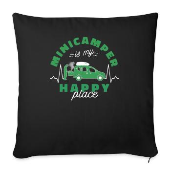 Minicamper Happy Camping-Camper Microcamper - Sofa pillowcase 17,3'' x 17,3'' (45 x 45 cm) - black - Front