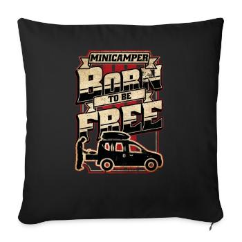 Minicamper BORN Camping-Camper Microcamper - Sofa pillowcase 17,3'' x 17,3'' (45 x 45 cm) - black - Front