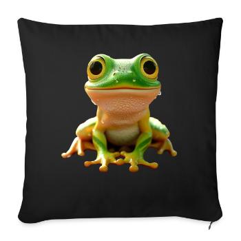 Grenouille Crapaud Grenouille Bébé Grenouilles Grenouille Mignonne - Housse de coussin décorative 45 x 45 cm - noir - Devant