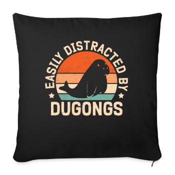 Dugong Forktail Manatee Pig Gift - Sofa pillowcase 17,3'' x 17,3'' (45 x 45 cm) - black - Front