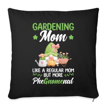 Gardening Mom - Gnome Gardening - Sofakissenbezug 45 x 45 cm - Schwarz - Vorne