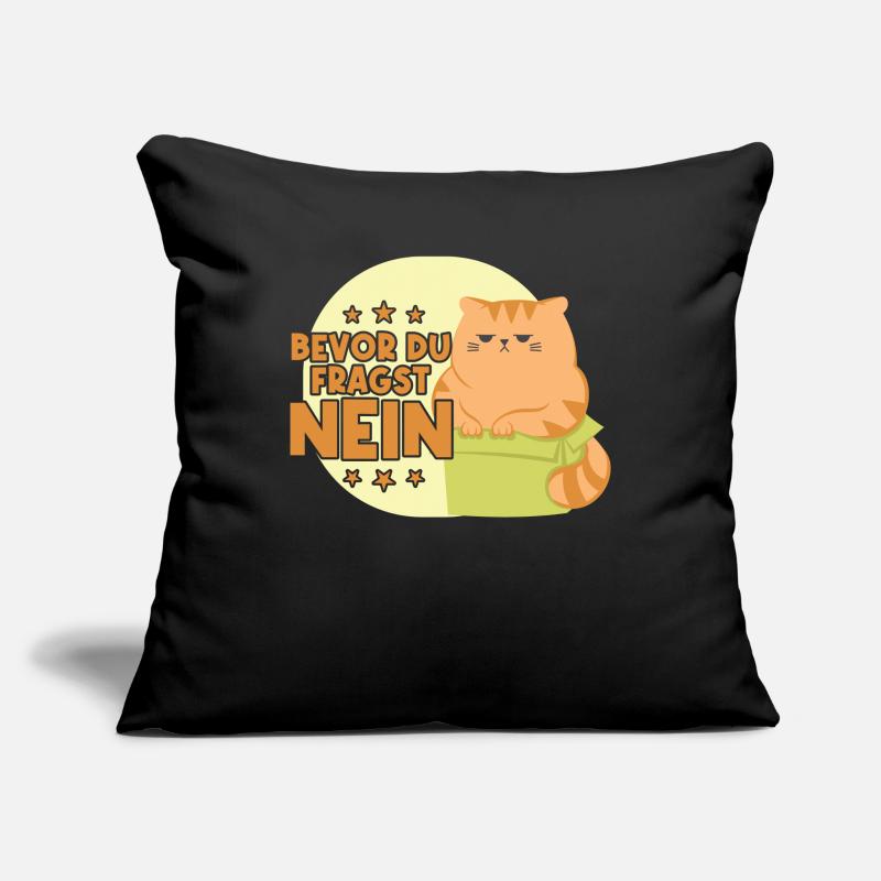 Avant de demander pas de conception de chat drôle Housse de coussin décorative 45 x 45 cm