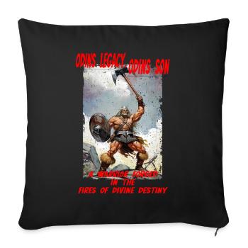 L’héritage d’Odin : son fils forcé dans les feux du destin - Housse de coussin décorative 45 x 45 cm - noir - Devant
