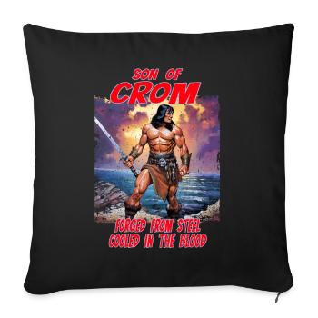 Warrior of Crom Viking Fantasy Krieger Barbar - Sofakissenbezug 45 x 45 cm - Schwarz - Vorne