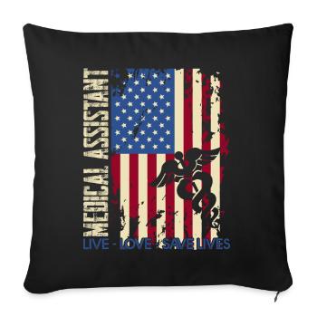 Medical Assistant Live Love Save Lives - Sofa pillowcase 17,3'' x 17,3'' (45 x 45 cm) - black - Front
