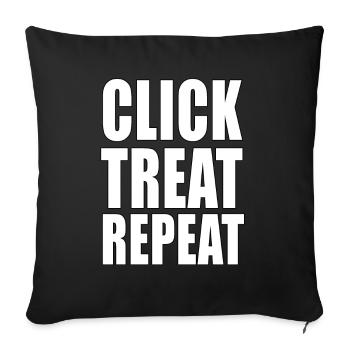 Cliquez sur Treat Repeat Dog Trainer Dog Training - Housse de coussin décorative 45 x 45 cm - noir - Devant