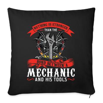 Stronger Binding Mechanic Tools Design - Sofa pillowcase 17,3'' x 17,3'' (45 x 45 cm) - black - Front