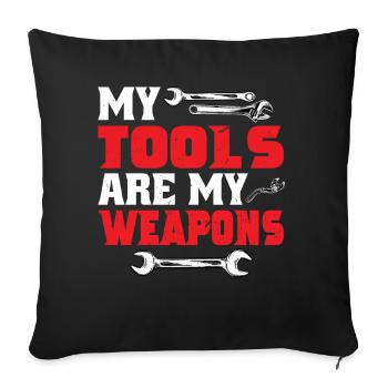 Mes outils sont mes armes - Housse de coussin décorative 45 x 45 cm - noir - Devant