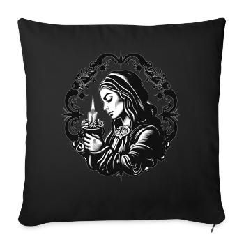 Catholic Saint St Teresa of Avila Divine Mercy Euc - Sofakissenbezug 45 x 45 cm - Schwarz - Vorne