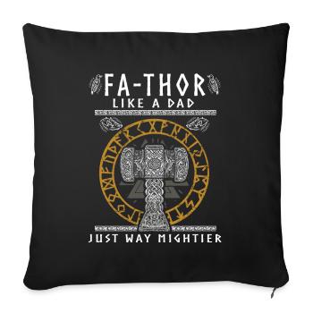 Vathor - Fête des pères Cadeau Fête des Pères Viking - Housse de coussin décorative 45 x 45 cm - noir - Devant