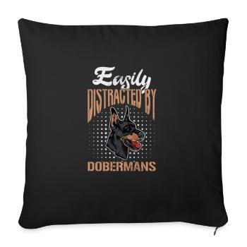 Doberman - Housse de coussin décorative 45 x 45 cm - noir - Devant