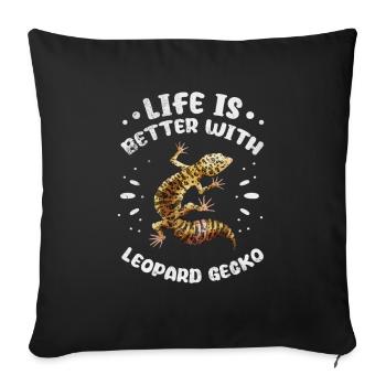 Gecko - Sofa pillowcase 17,3'' x 17,3'' (45 x 45 cm) - black - Front