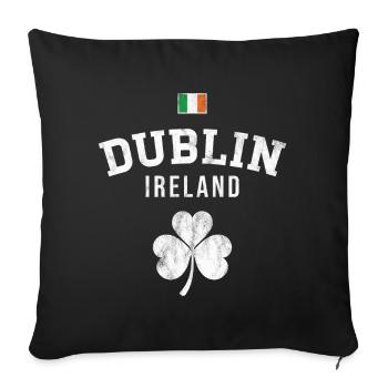Dublin, Irlande - Housse de coussin décorative 45 x 45 cm - noir - Devant