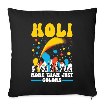 Happy Holi Greetings Hinduism Indian Festival - Sofa pillowcase 17,3'' x 17,3'' (45 x 45 cm) - black - Front