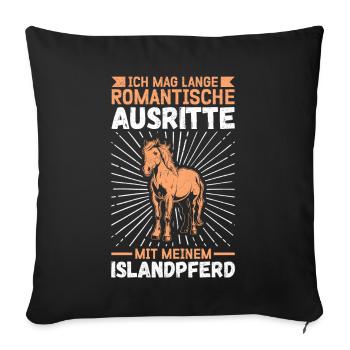 Cheval islandais poney islandais Isi cadeau - Housse de coussin décorative 45 x 45 cm - noir - Devant
