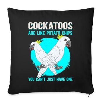 Kakadu Papageien Kakadus Geschenk - Sofakissenbezug 45 x 45 cm - Schwarz - Vorne
