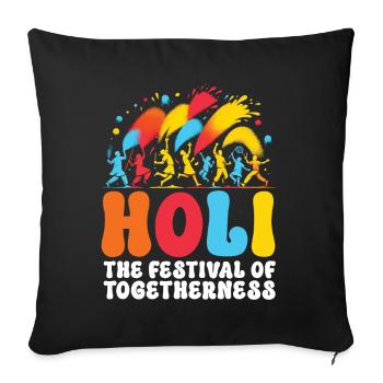 Happy Holi Greetings Hinduism Indian Festival - Sofa pillowcase 17,3'' x 17,3'' (45 x 45 cm) - black - Front
