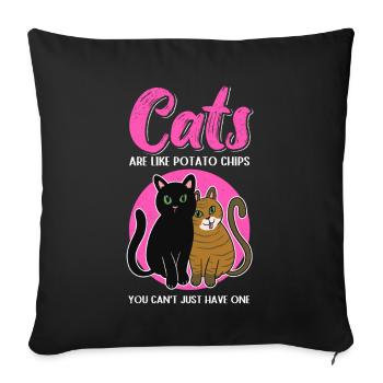 Cats Are Like Cat Cat Owner Gift - Sofa pillowcase 17,3'' x 17,3'' (45 x 45 cm) - black - Front