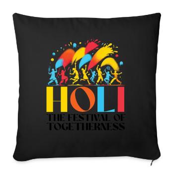 Happy Holi Greetings Hinduism Indian Festival - Sofa pillowcase 17,3'' x 17,3'' (45 x 45 cm) - black - Front