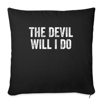 The Devil Will I Do Denglish - Sofa pillowcase 17,3'' x 17,3'' (45 x 45 cm) - black - Front