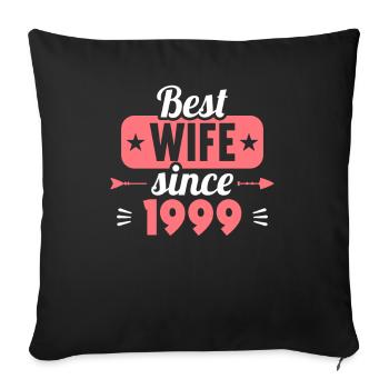 Best wife since 1999 25th wedding anniversary - Sofa pillowcase 17,3'' x 17,3'' (45 x 45 cm) - black - Front