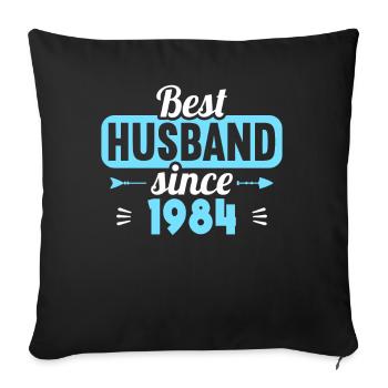 Best husband since 1984 40th wedding anniversary - Sofa pillowcase 17,3'' x 17,3'' (45 x 45 cm) - black - Front