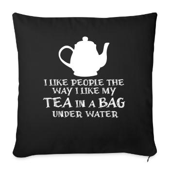 Cup Teapot Misanthrope Tea Tea Bag - Sofa pillowcase 17,3'' x 17,3'' (45 x 45 cm) - black - Front