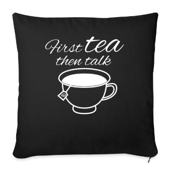 Tea Bag Teapot Tea Cup Tea Mug - Sofa pillowcase 17,3'' x 17,3'' (45 x 45 cm) - black - Front