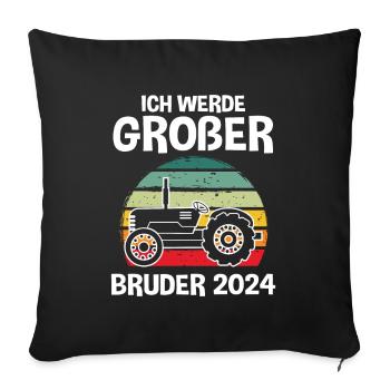 Ich Werde Großer Bruder 2024 - Sofakissenbezug 45 x 45 cm - Schwarz - Vorne