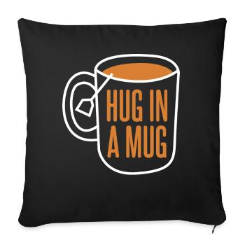 Tasse Théière Thé Sachet - Housse de coussin décorative 45 x 45 cm - noir - Devant