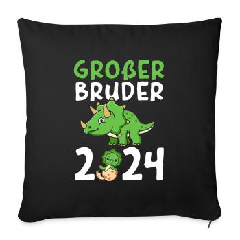 Big Brother 2024 Dinosaur Dino Brother - Sofa pillowcase 17,3'' x 17,3'' (45 x 45 cm) - black - Front