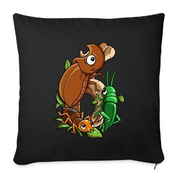 Insectes 6 Anniversaire - Housse de coussin décorative 45 x 45 cm - noir - Devant