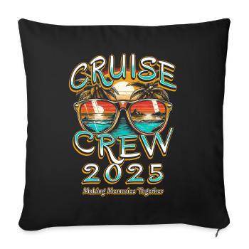Équipage de croisière 2025 Créer des souvenirs ensemble - Housse de coussin décorative 45 x 45 cm - noir - Devant
