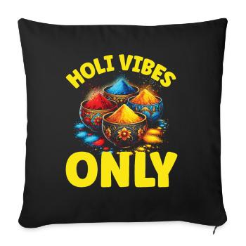Happy Holi Greetings Hinduism Indian Festival - Sofa pillowcase 17,3'' x 17,3'' (45 x 45 cm) - black - Front