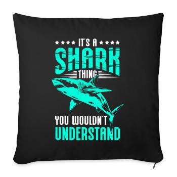 Sharks, Sharks, Great White Shark, Shark Gift - Sofa pillowcase 17,3'' x 17,3'' (45 x 45 cm) - black - Front