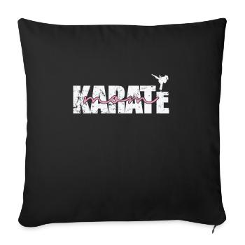 Karaté Maman - Housse de coussin décorative 45 x 45 cm - noir - Devant