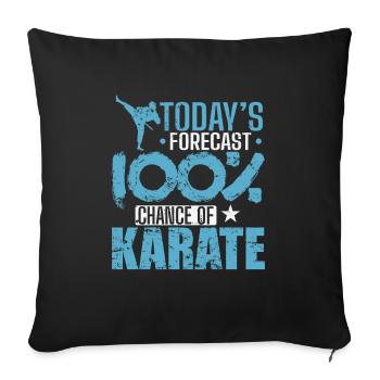 Prévisions d’aujourd’hui : 100 % de chances de karaté - Housse de coussin décorative 45 x 45 cm - noir - Devant