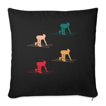 Le monde coloré des coureurs de fond - Housse de coussin décorative 45 x 45 cm - noir - Devant