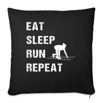Runners Life – Immer im Lauf - Sofakissenbezug 45 x 45 cm - Schwarz - Vorne