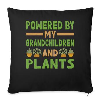 Powered by Grandchildren And Plants Design - Sofa pillowcase 17,3'' x 17,3'' (45 x 45 cm) - black - Front