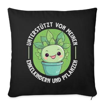 Powered by Grandchildren And Plants Design - Sofa pillowcase 17,3'' x 17,3'' (45 x 45 cm) - black - Front