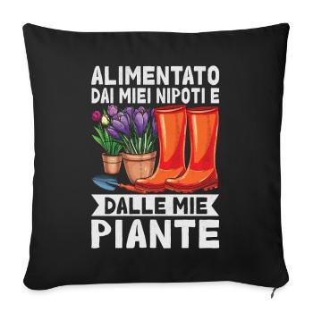 Powered by Grandchildren And Plants Design - Sofa pillowcase 17,3'' x 17,3'' (45 x 45 cm) - black - Front
