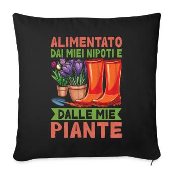 Powered by Grandchildren And Plants Design - Sofa pillowcase 17,3'' x 17,3'' (45 x 45 cm) - black - Front
