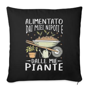 Powered by Grandchildren And Plants Design - Sofa pillowcase 17,3'' x 17,3'' (45 x 45 cm) - black - Front