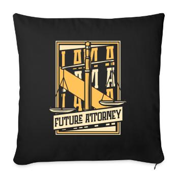 Je suis un futur avocat Études juridiques Faculté de droit - Housse de coussin décorative 45 x 45 cm - noir - Devant