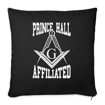 Angles et boussoles maçonniques FRANC-maçon Prince Hall - Housse de coussin décorative 45 x 45 cm - noir - Devant